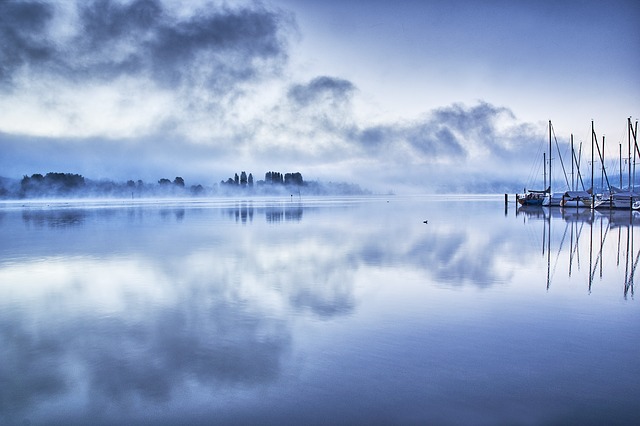 bodamské jezero a mraky